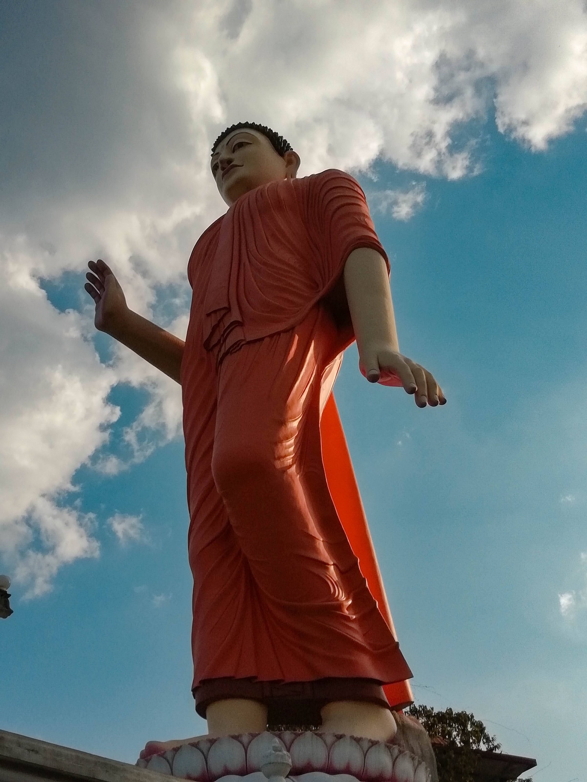 big buddha statue outside kandy town in sri lanka