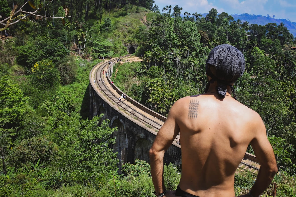 Nine Arch Bridge surrounded by jungle in Ella Sri Lanka