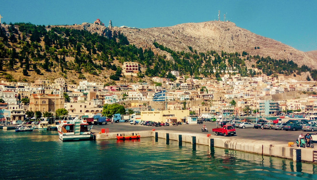 old pothia harbour in kalymnos 2017