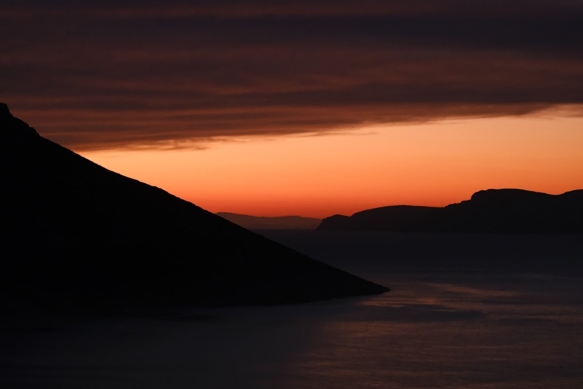 the colors of the sunset in kalymnos