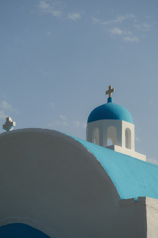 white washed greek church in kalymnos greece